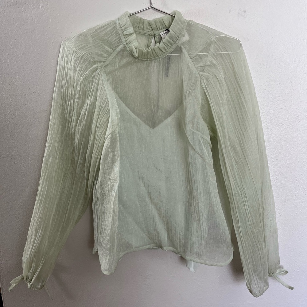 Gauzy seafoam blouse from Anthropologie